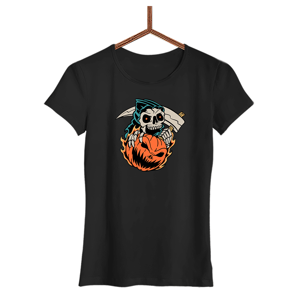 Damen T-Shirt Pumpkin - Schwarzer - Kaffee