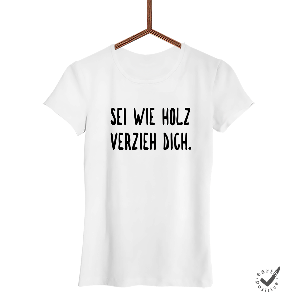 Damen T-Shirt sei wie holz - Schwarzer - Kaffee