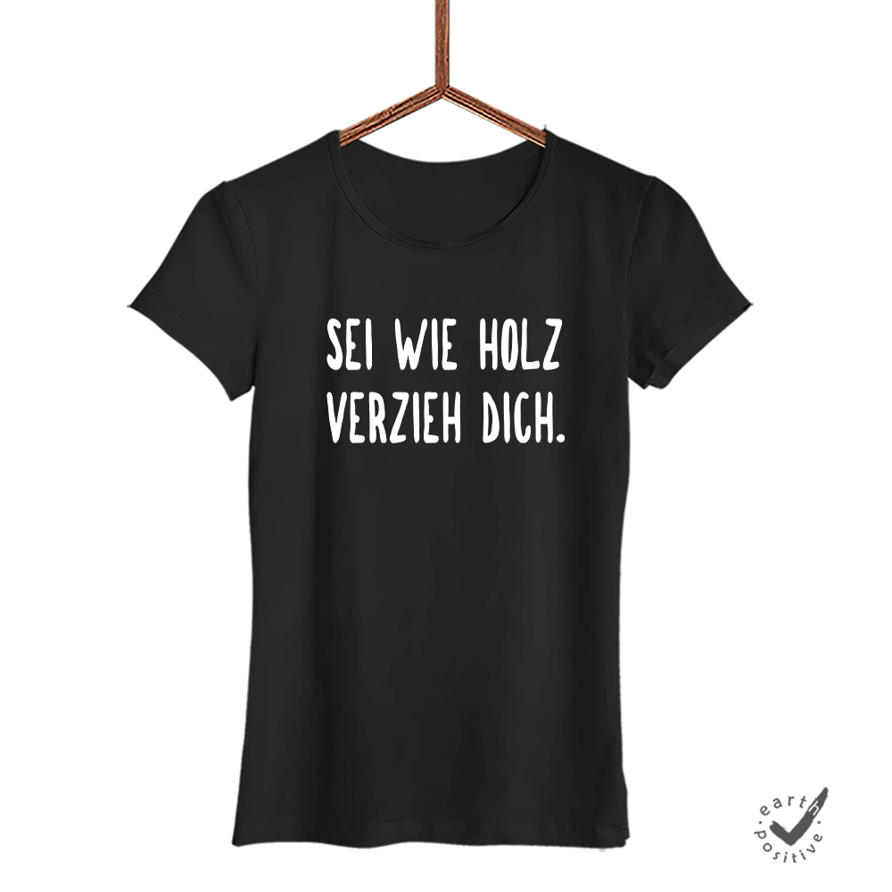 Damen T-Shirt sei wie holz - Schwarzer - Kaffee