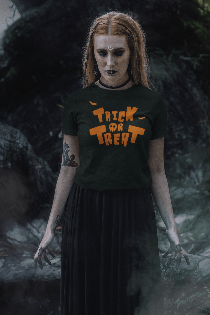 Damen T-Shirt Trick or Treat - Schwarzer - Kaffee