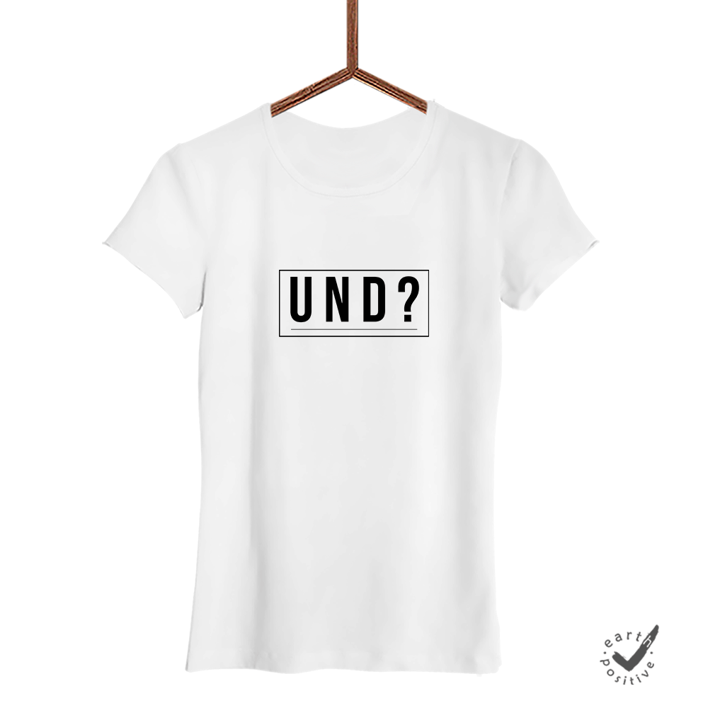 Damen T-Shirt Und? - Schwarzer - Kaffee