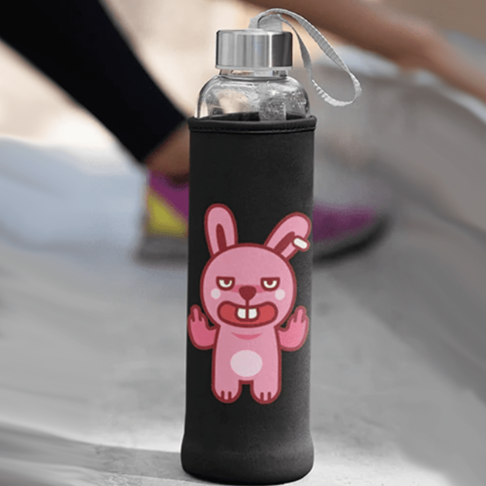 F..K You Bunny Trinkflasche 500ml - Schwarzer - Kaffee
