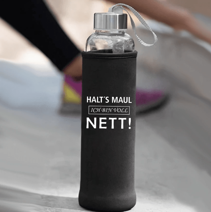 Halts Maul ich bin voll nett Trinkflasche 500ml - Schwarzer - Kaffee