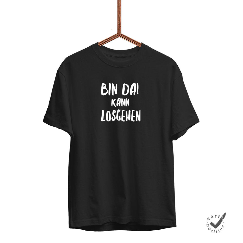 Herren T-Shirt Bin da kann losgehen - Schwarzer - Kaffee