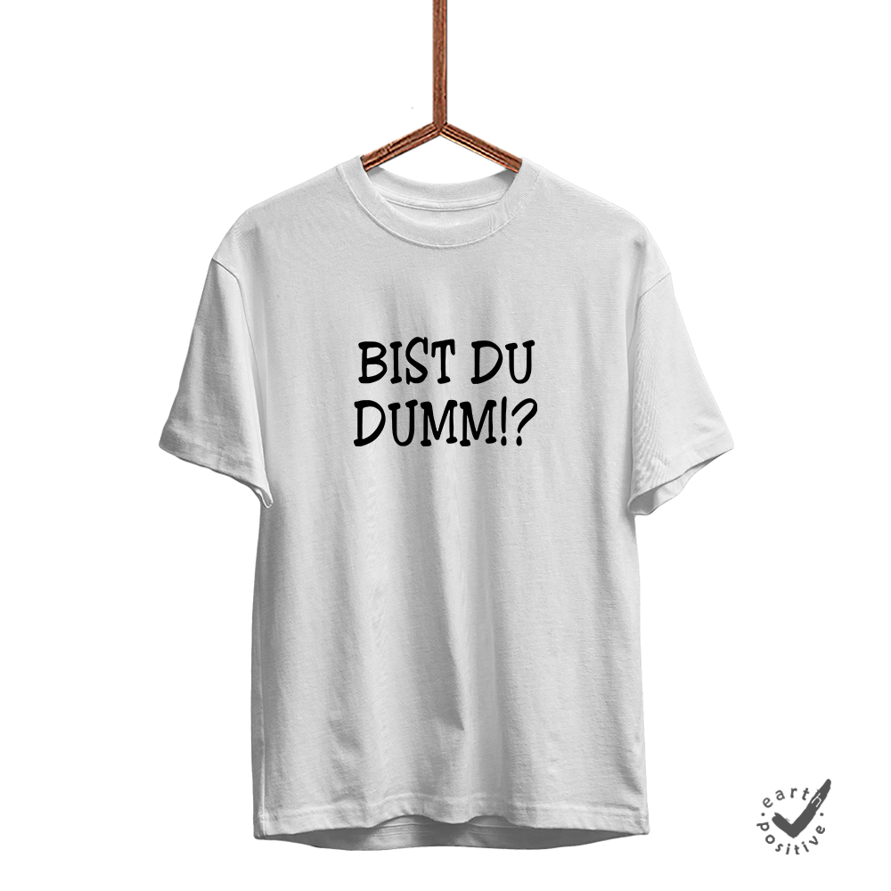 Herren T-Shirt Bist du dumm - Schwarzer - Kaffee