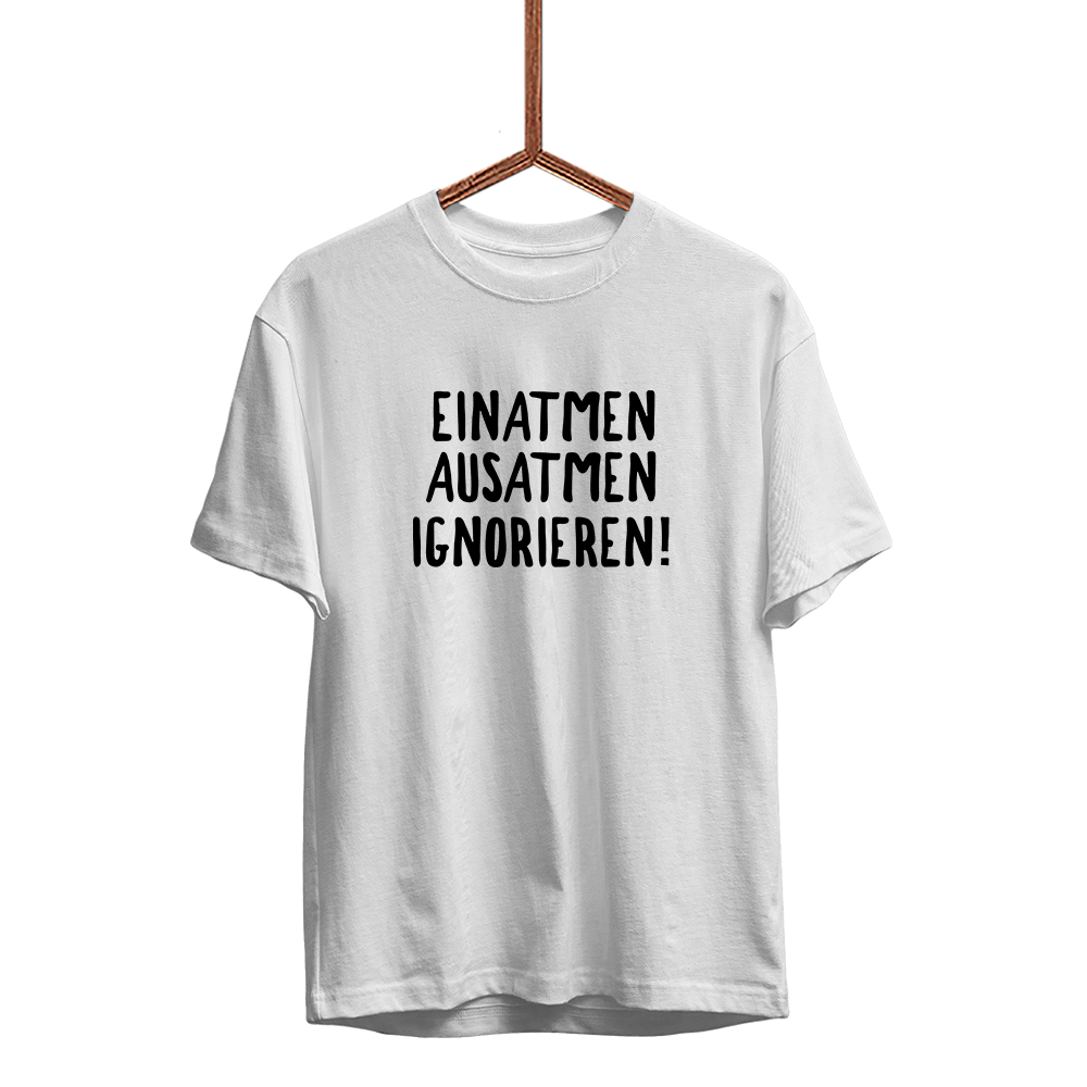 Herren T-Shirt einatmen ausatmen ignorieren - Schwarzer - Kaffee