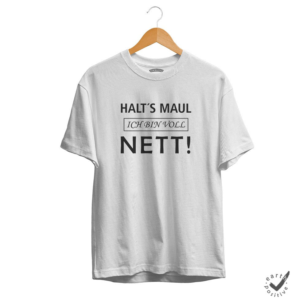 Herren T-Shirt Halts Maul ich bin voll Nett - Schwarzer - Kaffee