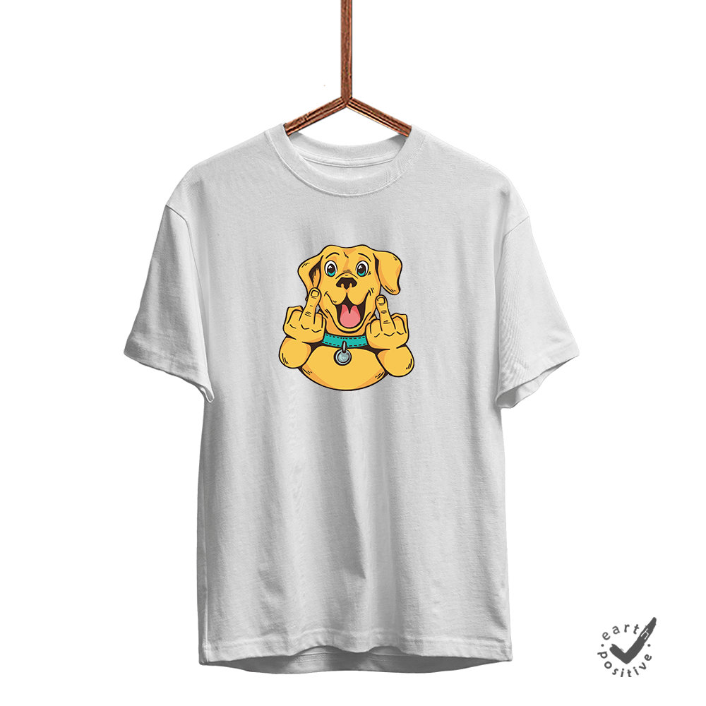 Herren T-Shirt Happy Dog - Schwarzer - Kaffee