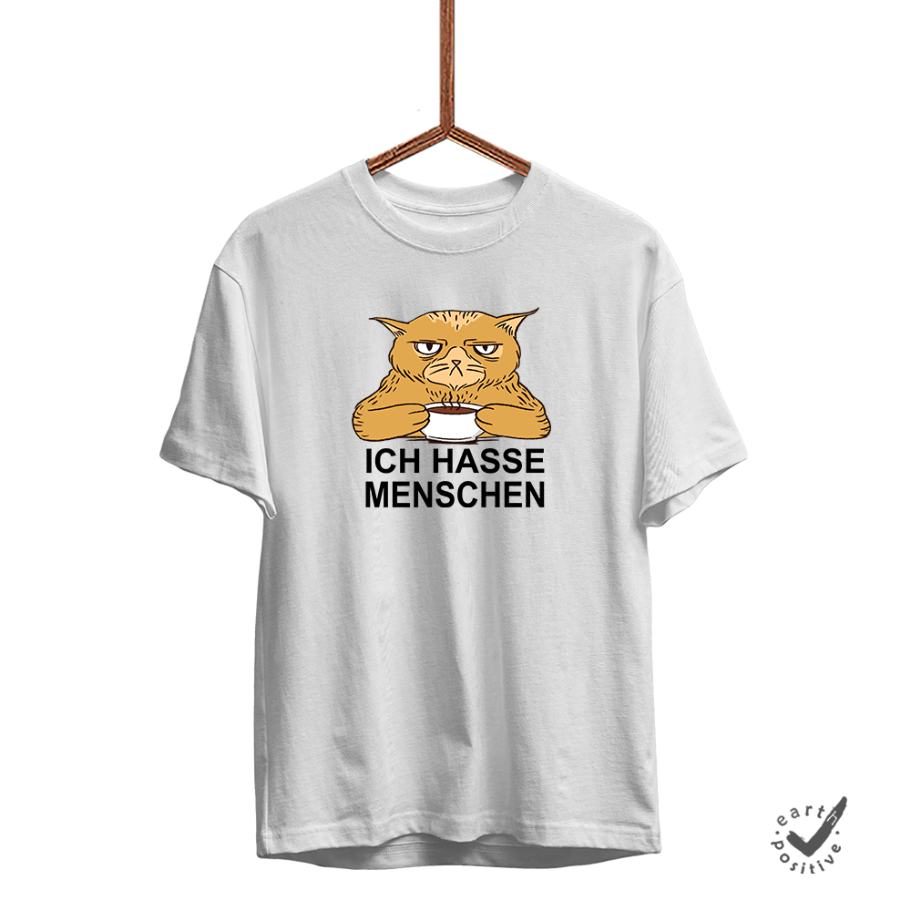 Herren T-Shirt Ich hasse Menschen Katze - Schwarzer - Kaffee