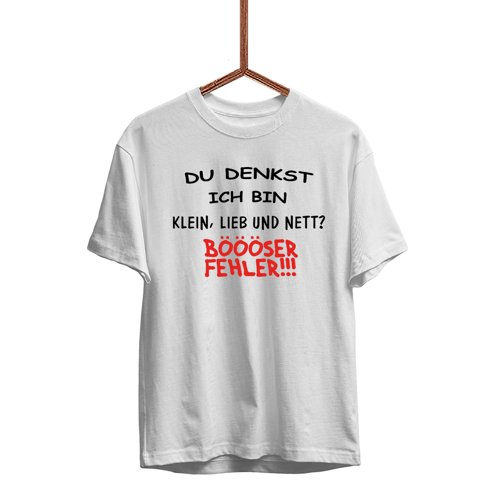Herren T-Shirt Klein, lieb und nett - Schwarzer - Kaffee