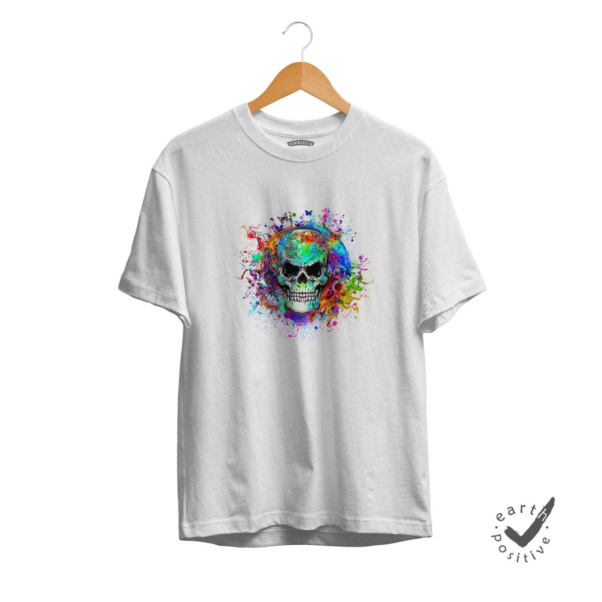 Herren T-Shirt Totenkopf - Schwarzer - Kaffee