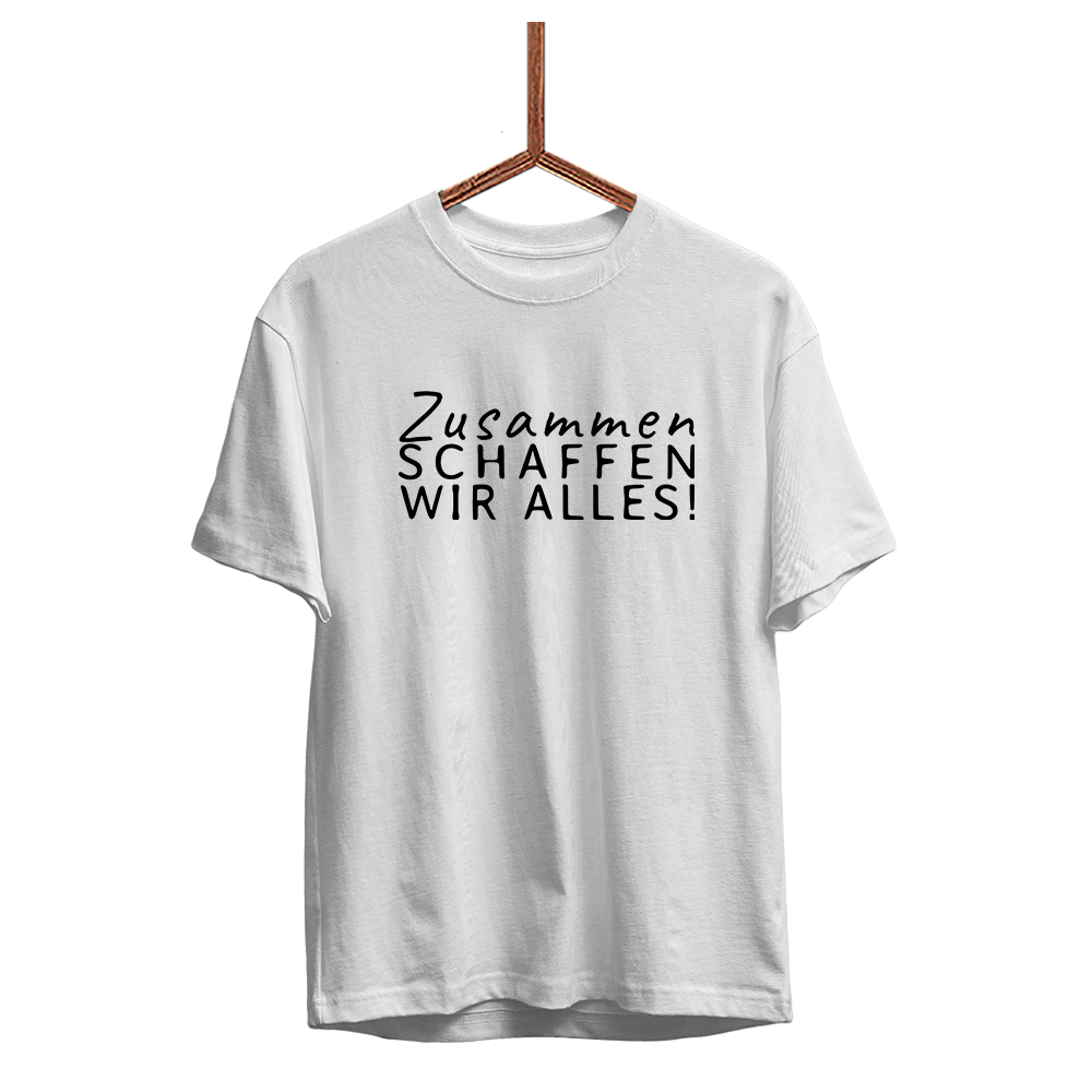 Herren T-Shirt Zusammen schaffen wir das - Schwarzer - Kaffee