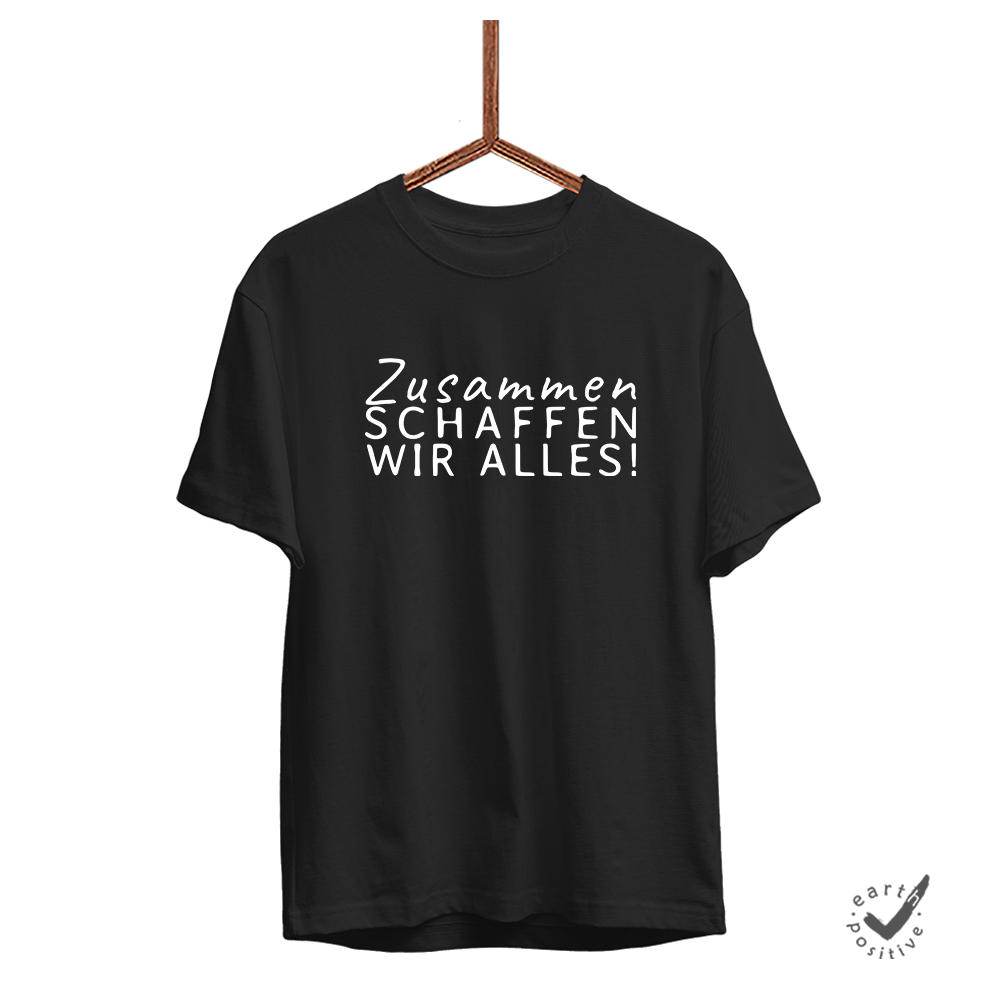 Herren T-Shirt Zusammen schaffen wir das - Schwarzer - Kaffee