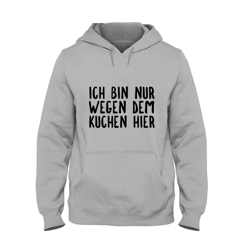 Hoodie Ich bin nur wegen dem Kuchen hier - Schwarzer - Kaffee