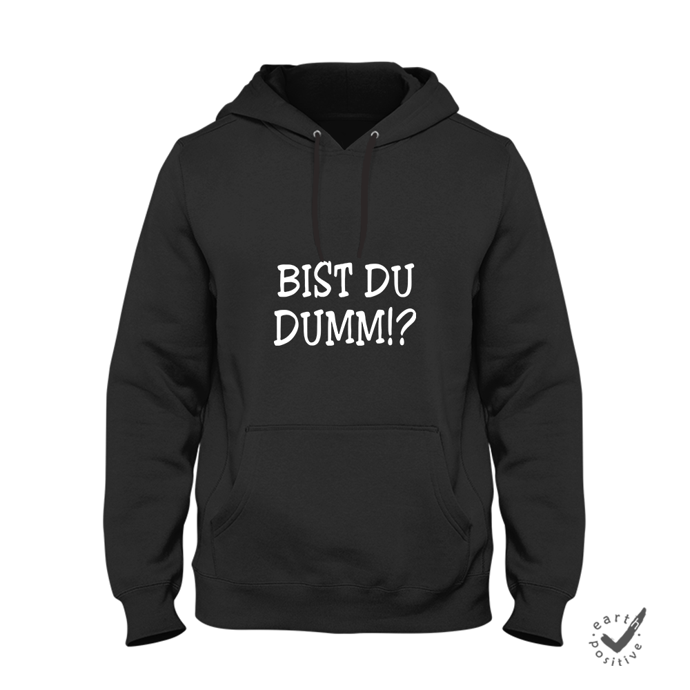 Hoodie Unisex Bist du dumm - Schwarzer - Kaffee