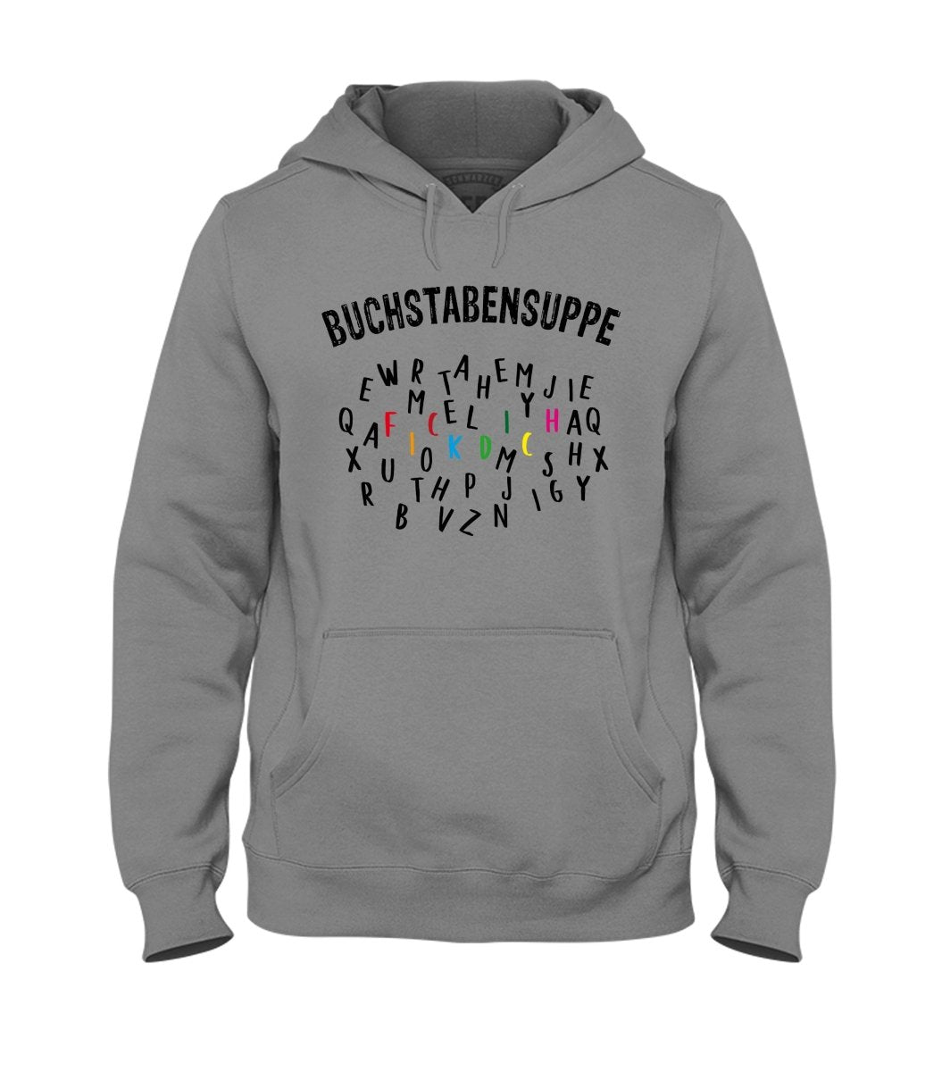 Hoodie Unisex Buchstabensuppe - Schwarzer - Kaffee
