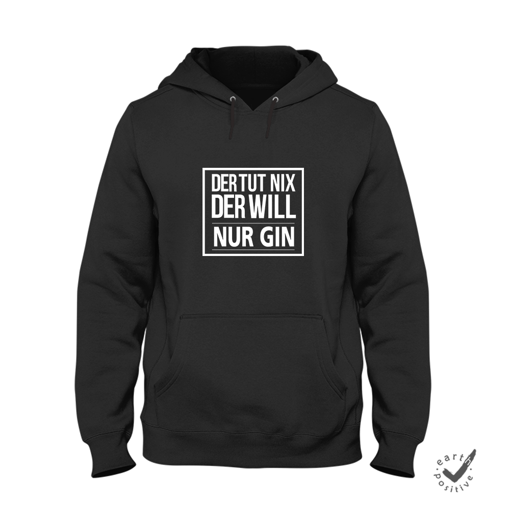 Hoodie Unisex Der tut nix der will nur Gin - Schwarzer - Kaffee