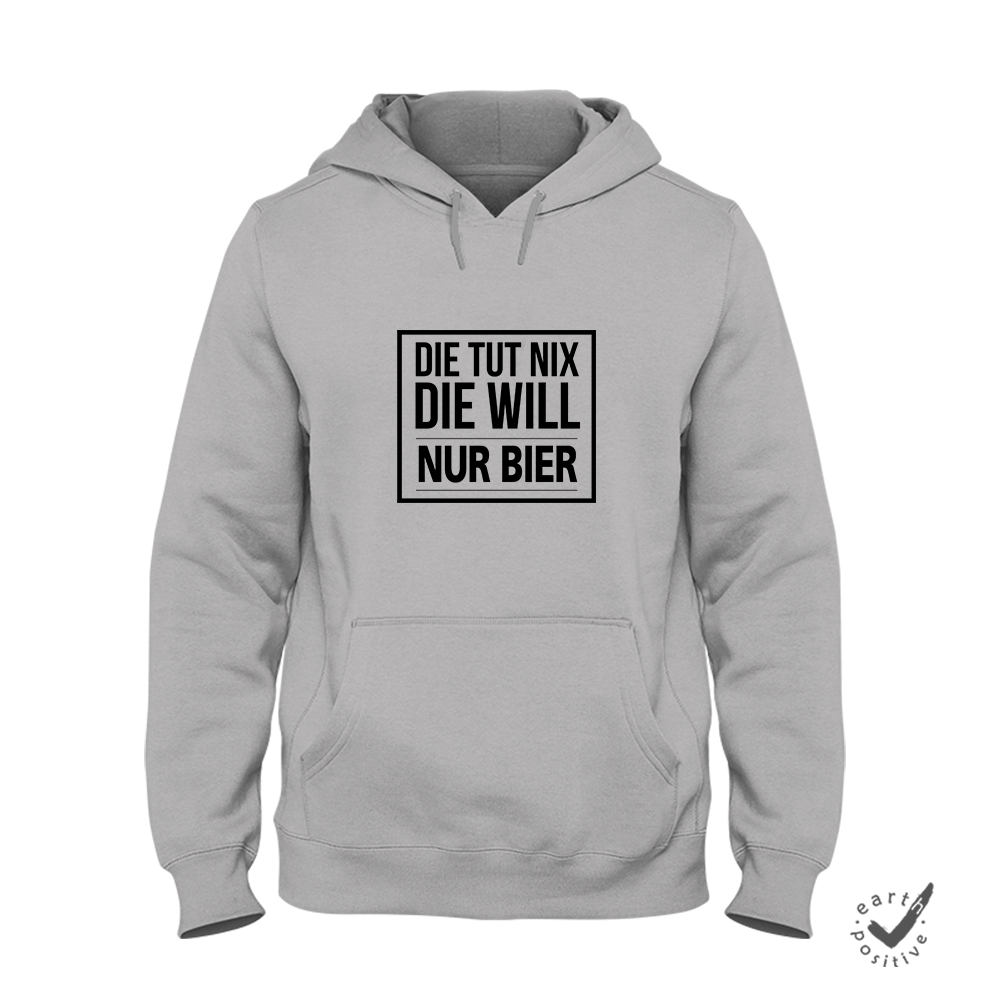 Hoodie Unisex Die tut nix die will nur Bier - Schwarzer - Kaffee