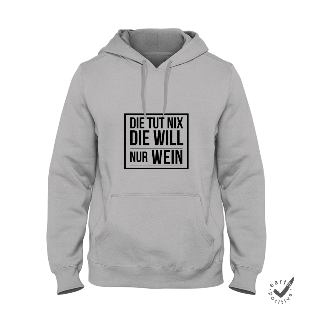 Hoodie Unisex Die tut nix die will nur Wein Sale - Schwarzer - Kaffee