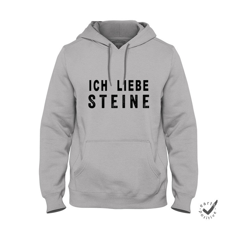 Hoodie Unisex Ich liebe Steine - Schwarzer - Kaffee