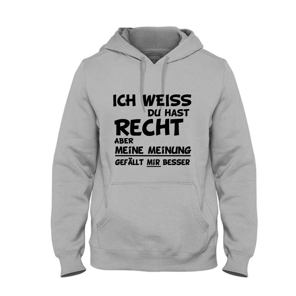 Hoodie Unisex Ich weiss du hast Recht - Schwarzer - Kaffee
