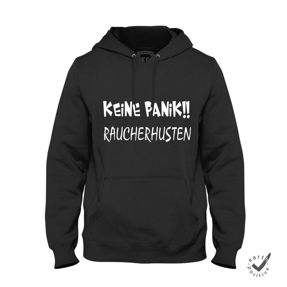 Hoodie Unisex Keine Panik Raucherhusten - Schwarzer - Kaffee
