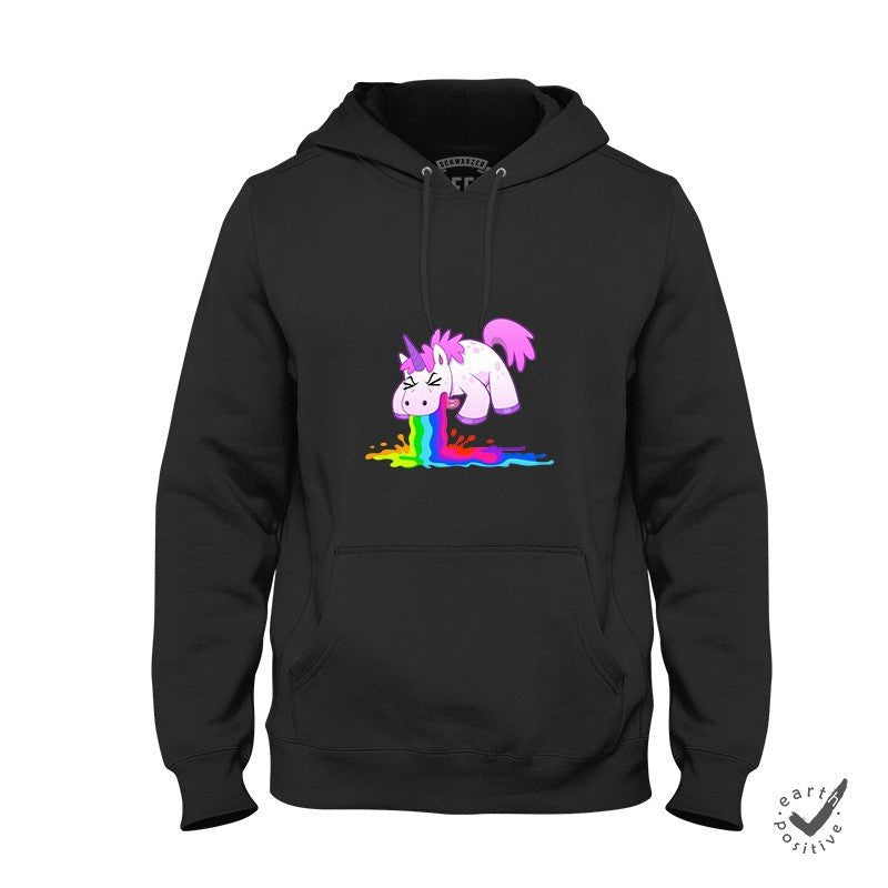 Hoodie Unisex Kotzendes Einhorn - Schwarzer - Kaffee