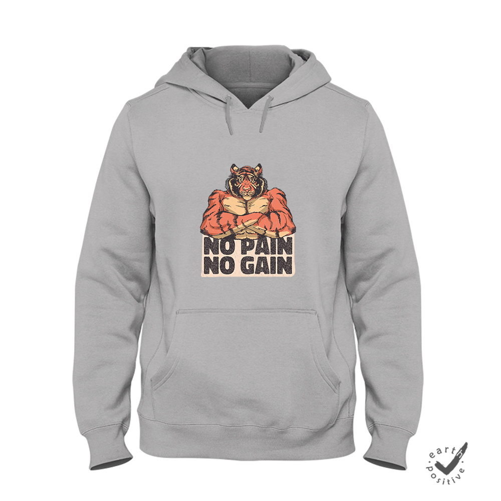 Hoodie Unisex No Pain No Gain - Schwarzer - Kaffee