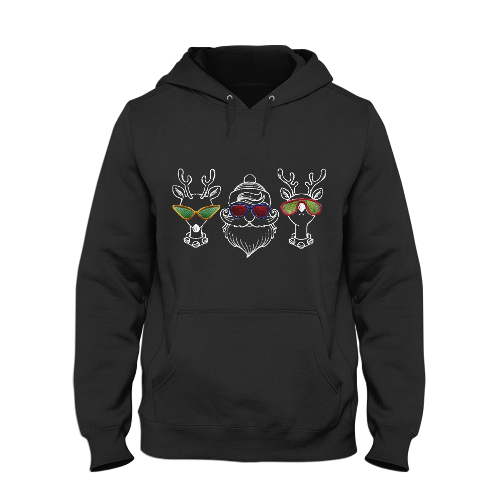 Hoodie Unisex SANTA UND FRIENDS perfekt für WEIHNACHTEN - Schwarzer - Kaffee