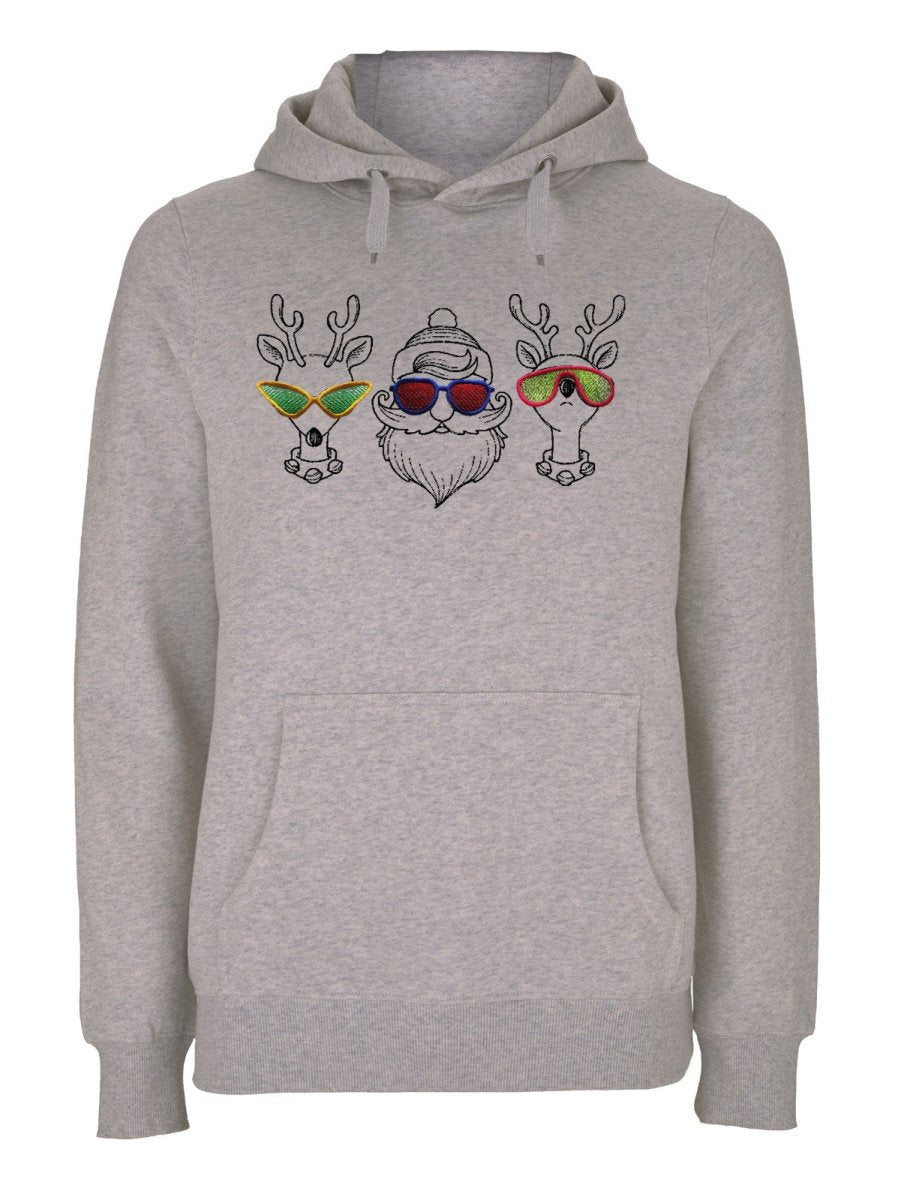 Hoodie Unisex SANTA UND FRIENDS perfekt für WEIHNACHTEN - Schwarzer - Kaffee
