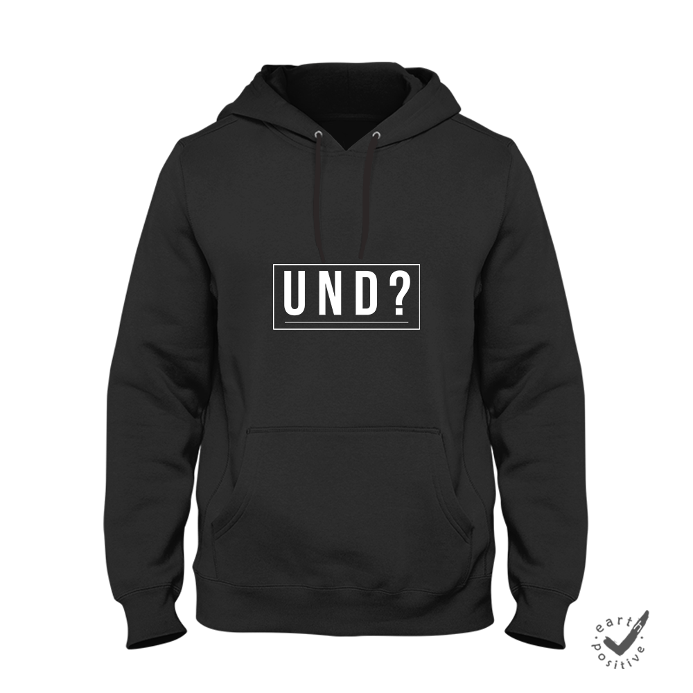 Hoodie Unisex Und? - Schwarzer - Kaffee