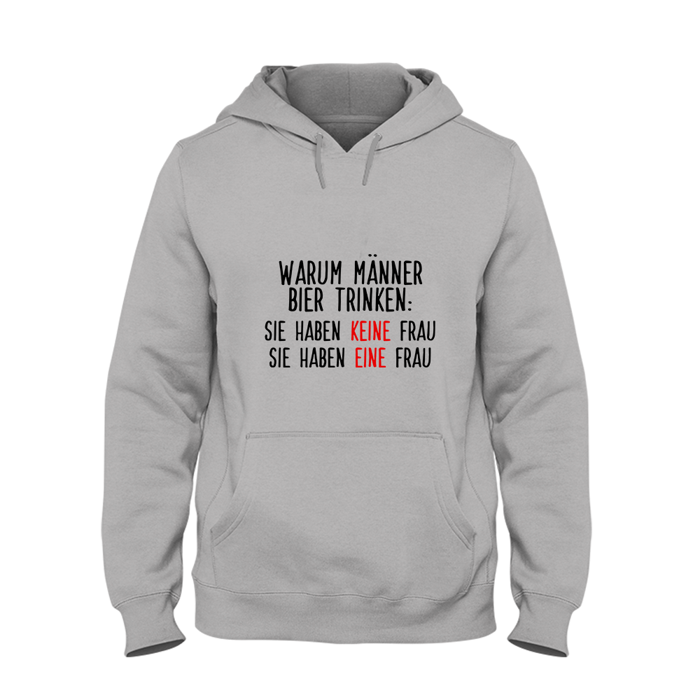 Hoodie Warum Männer Bier trinken - Schwarzer - Kaffee