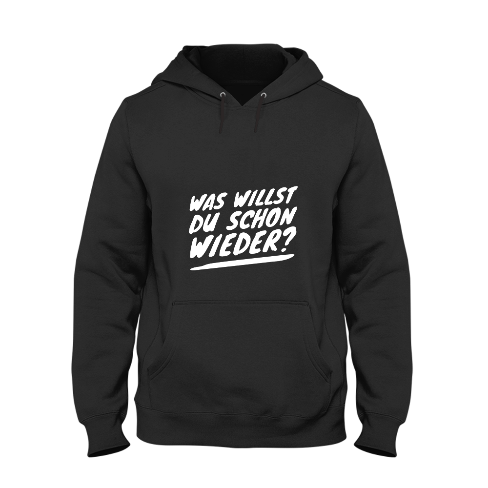 Hoodie Was willst du schon wieder? - Schwarzer - Kaffee
