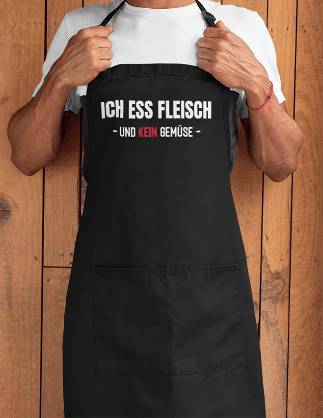 Ich ess Fleisch - und KEIN Gemüse - Grillschürze - Schwarzer - Kaffee