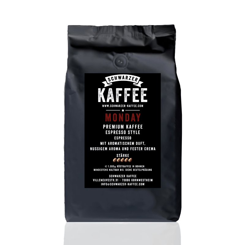 Kaffee Monday Espresso Style Stärke 5 - 5 1000g - Schwarzer - Kaffee