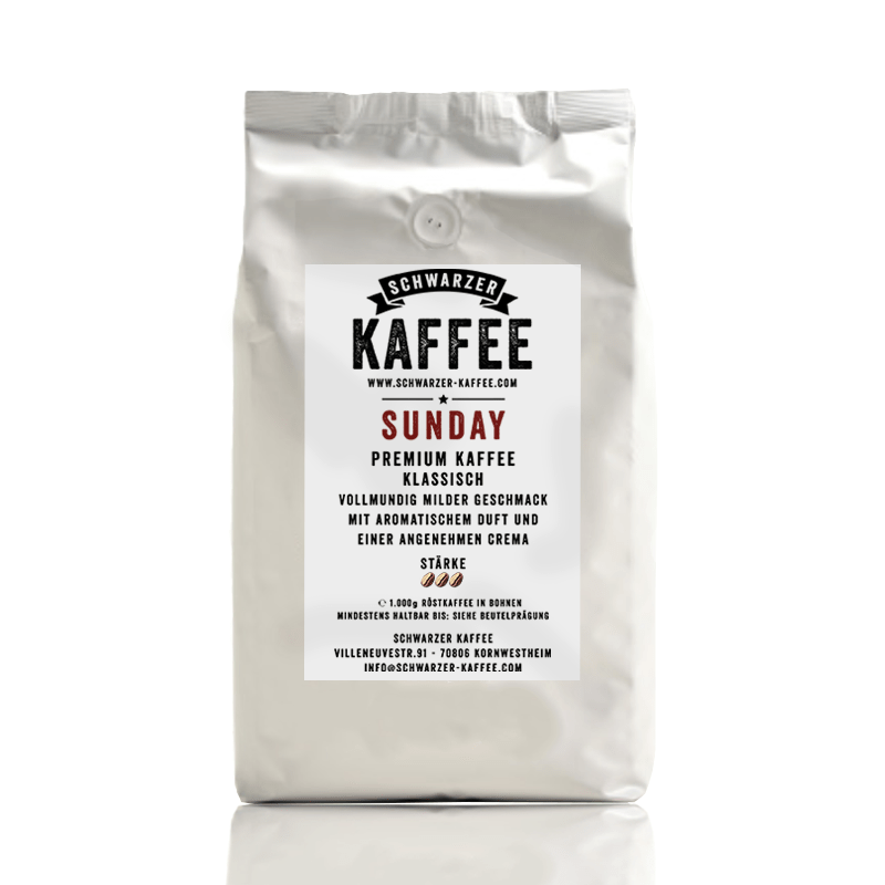 Kaffee Sunday Kaffee Crema Stärke 3 - 5 1000g - Schwarzer - Kaffee