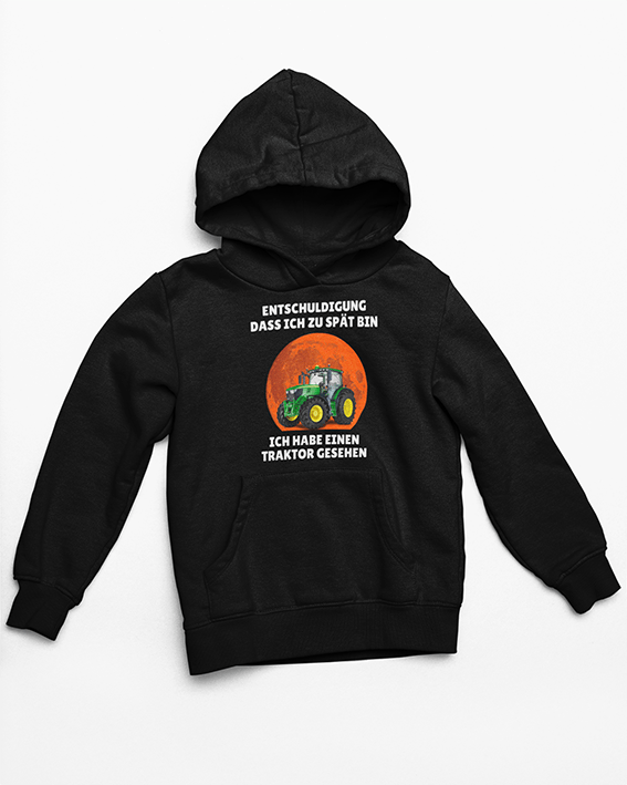 Kinder Hoodie Sweatshirt Entschuldigung Traktor - Schwarzer - Kaffee