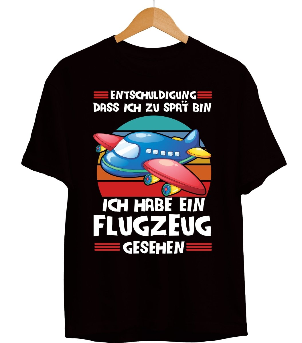 Kinder T-Shirt Flugzeug - Schwarzer - Kaffee