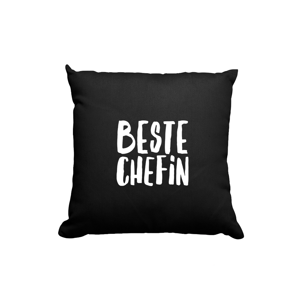 Kissen Beste Chefin - Schwarzer - Kaffee