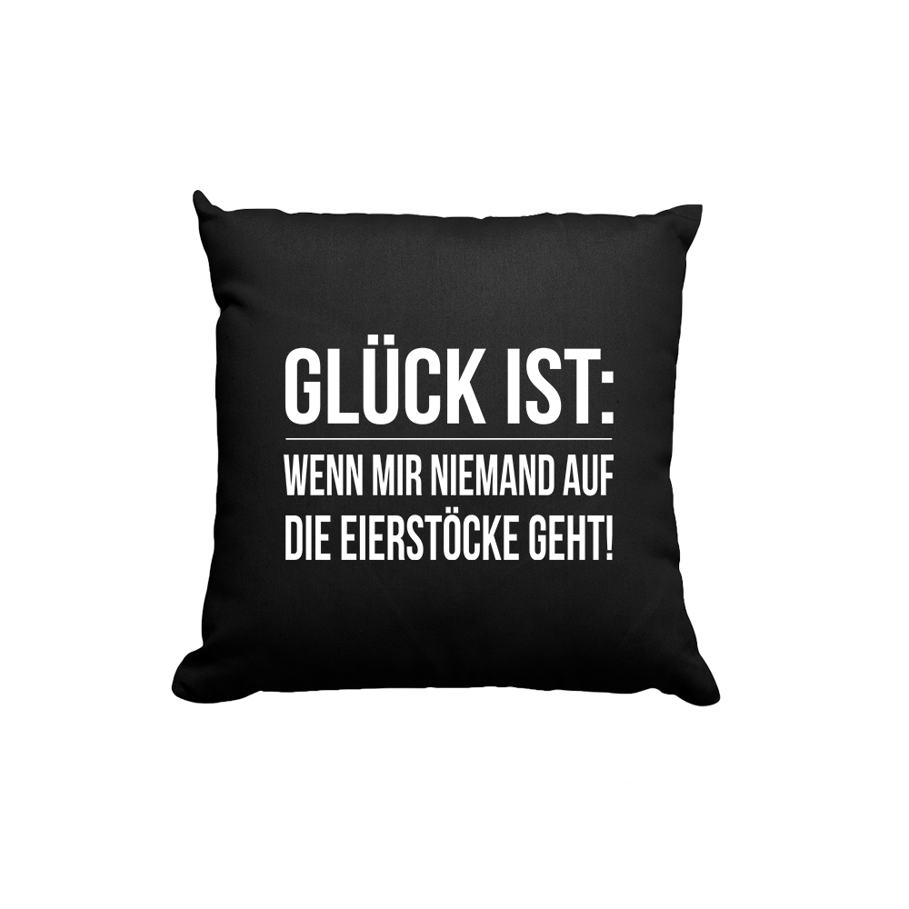Kissen Glück ist Eierstöcke - Schwarzer - Kaffee