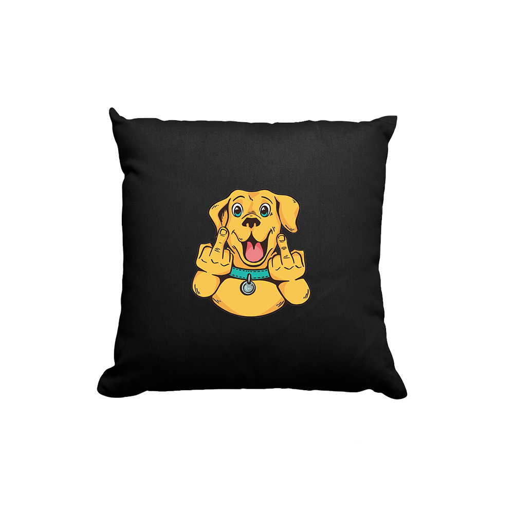 Kissen Happy Dog - Schwarzer - Kaffee