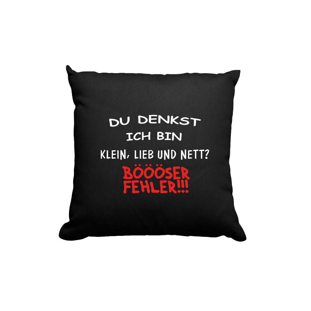 Kissen Klein, lieb und nett - Schwarzer - Kaffee