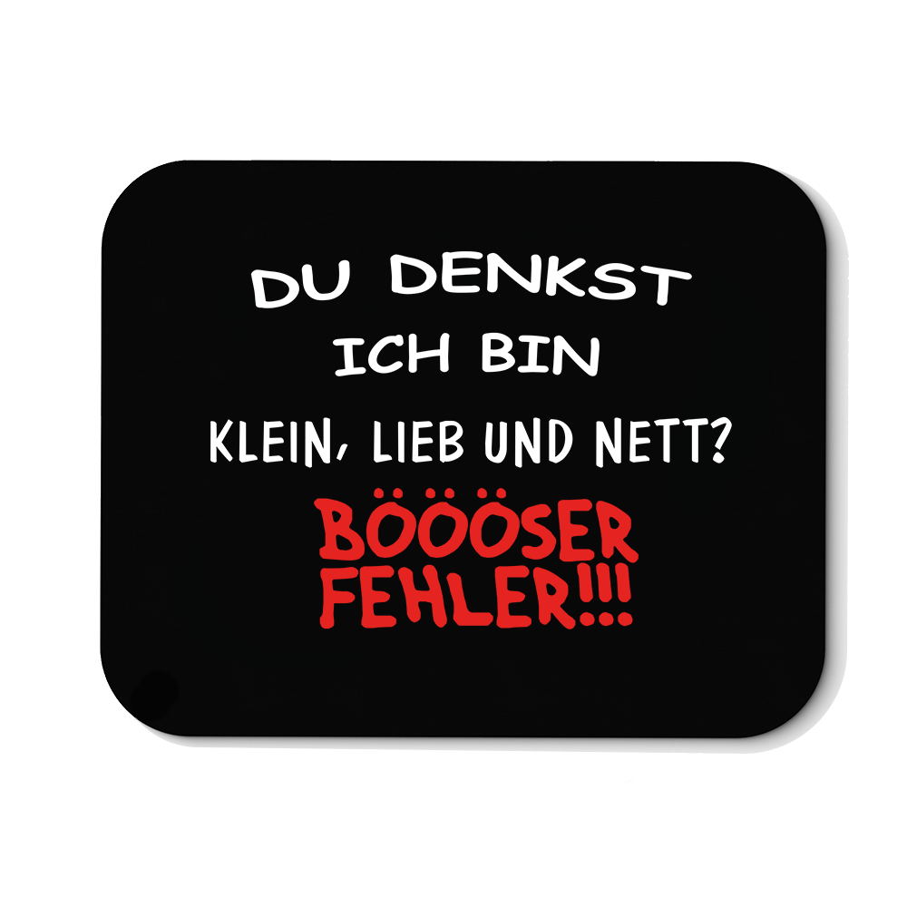 Mousepad Klein, lieb und nett - Schwarzer - Kaffee