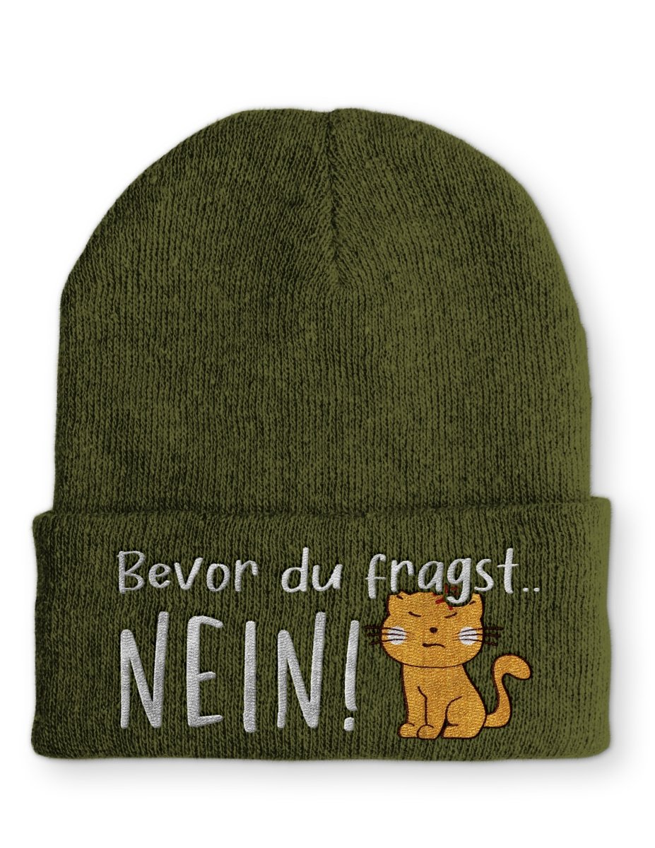 Mütze Bevor du fragst... NEIN Katze - Schwarzer - Kaffee