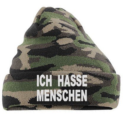 MÜTZE Ich hasse Menschen Camo Design - Schwarzer - Kaffee