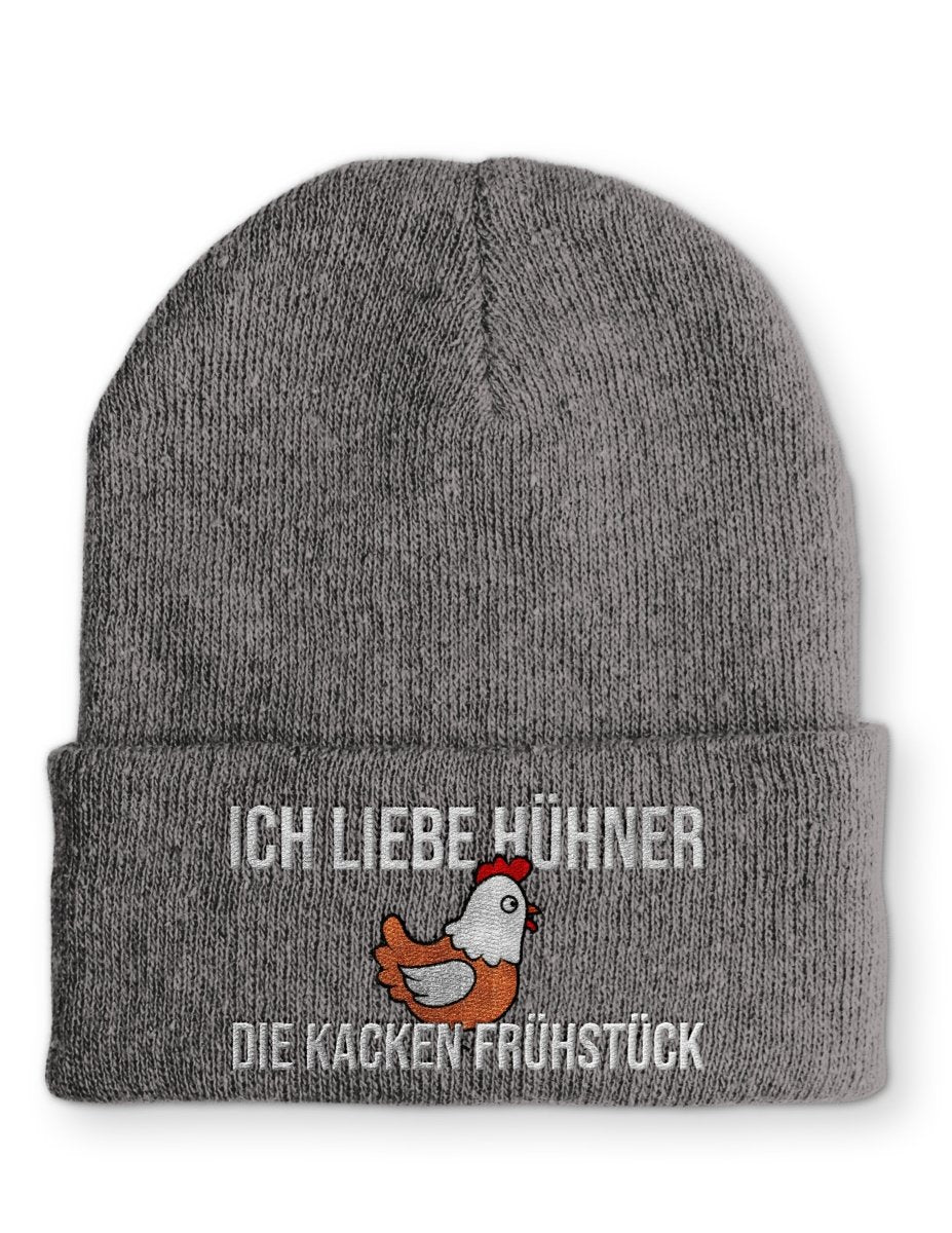Mütze Ich liebe Hühner die kacken Frühstück - Schwarzer - Kaffee