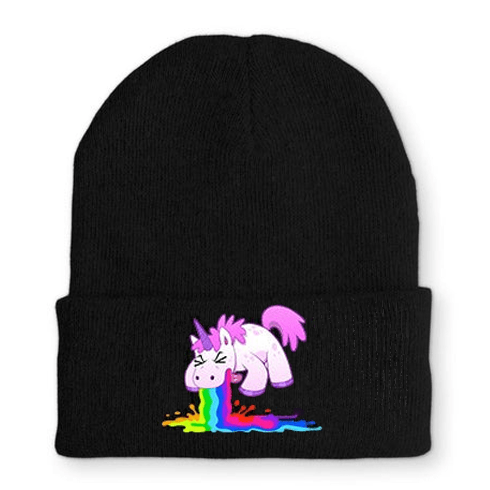 MÜTZE Kotzendes Einhorn - Schwarzer - Kaffee