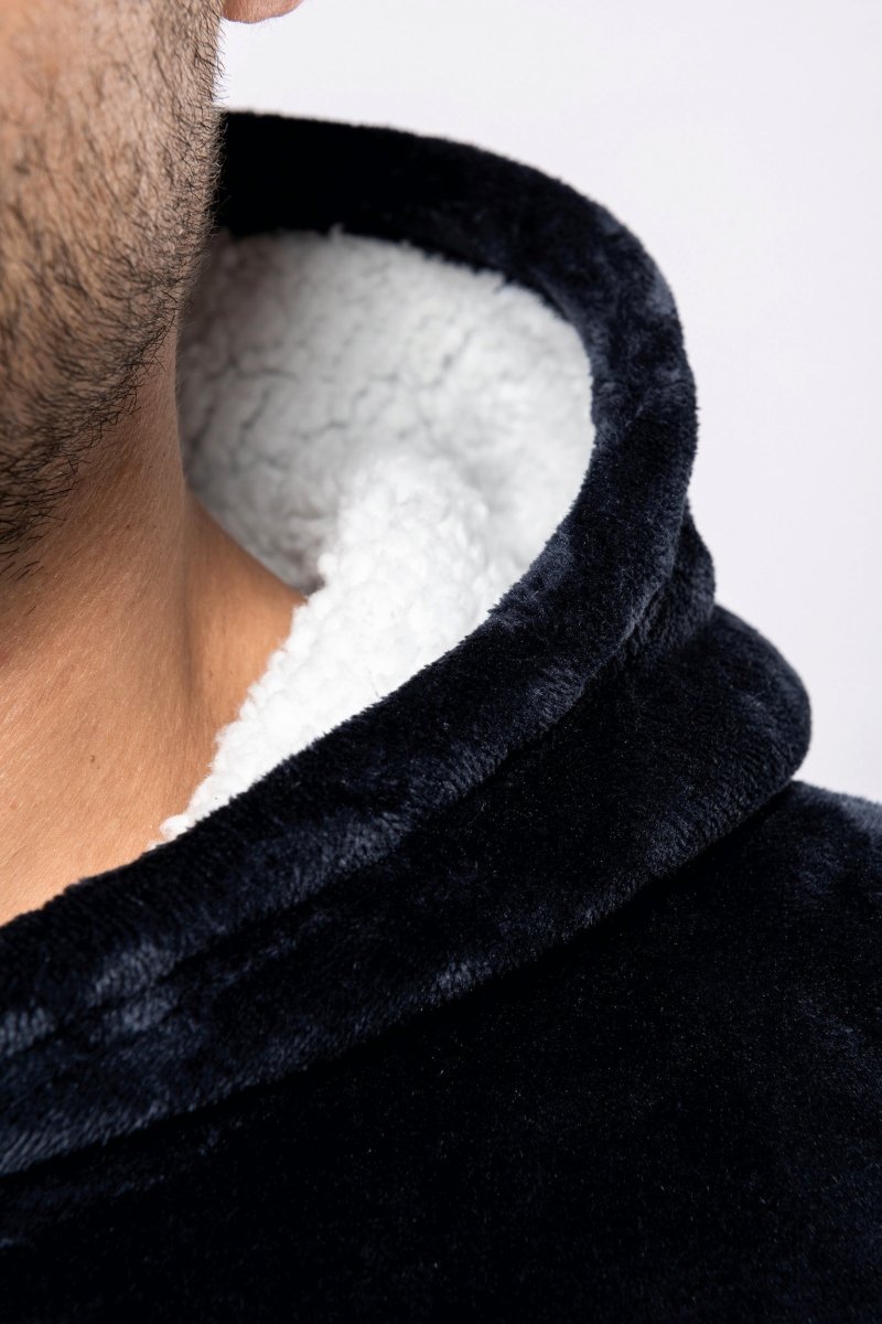 Poncho Decke Hooded - Schwarzer - Kaffee