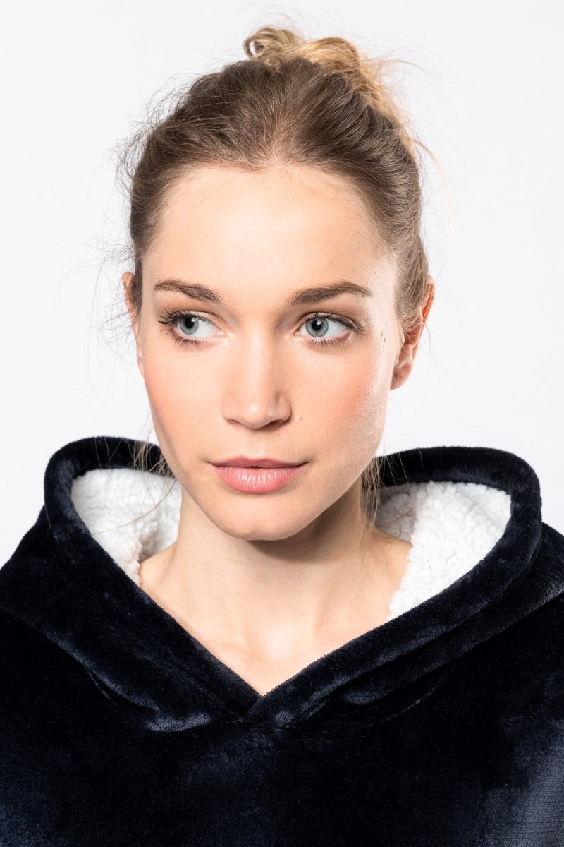 Poncho Decke Hooded - Schwarzer - Kaffee