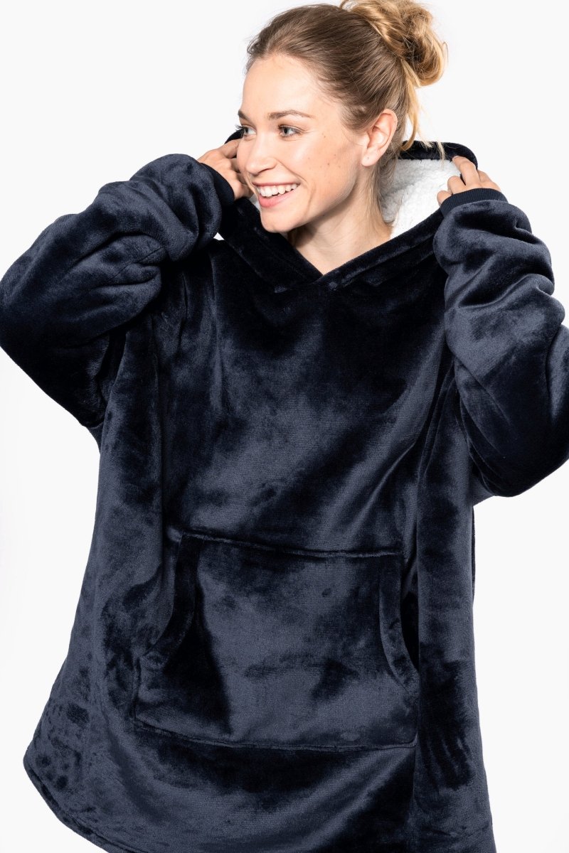 Poncho Decke Hooded - Schwarzer - Kaffee